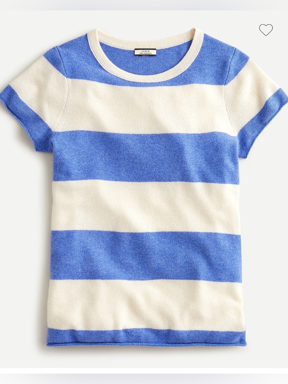 J. Crew Cashmere Short-Sleeve Rugby Stripe Tee XS